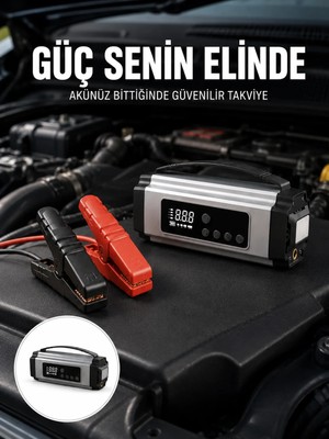 Aparim Yolda Kalmaya Son Dijital Ekranlı Akü Takviye ve Hava Kompresörü Çok Fonksiyonlu Acil Güç Ünitesi Yeni Nesil