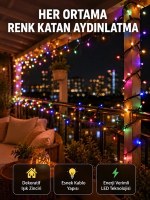 Aparim 5 Metre Şeffaf Kablo LED Peri Işığı 50 Ampullü Dekoratif LED Yeni Nesil