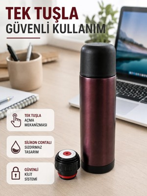 Aparim Çift Katmanlı Vakumlu Termos Ofis Araç Kamp Için Paslanmaz Çelik Termos