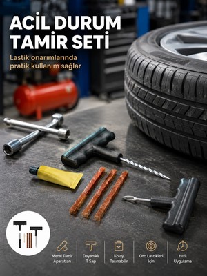 Aparim Acil Durumların Kurtarıcısı Çok Amaçlı Lastik Tamir Seti