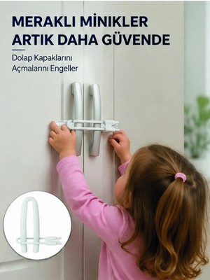 Aparim 4 Adet Dolap Emniyet Kilidi Çocuk Güvenliği Için Güçlü ve Dayanıklı Set Yeni Nesil