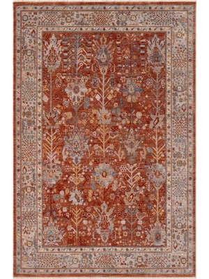 İpek Mekik Halı Venüs 4706A Vintage Eskitme Desenli Sıcak Renk Tonlarını Etnik Desenler ile Buluşturan Yumuşak Tuşeli Makine Halısı