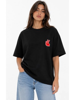 Unisex Kadın Erkek Fun Fact Ur A Puta Ön Baskılı Oversize Kalın Kumaş Rahat Kesim T-Shirt