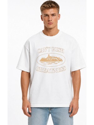Unisex Kadın Erkek Cortiez Yeni Sezon Ön Baskılı Oversize Kalın Kumaş Rahat Kesim T-Shirt