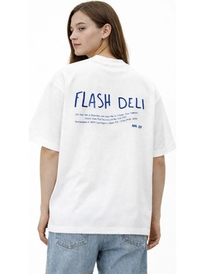 Unisex Kadın Erkek Nnn.07 Flash Deli Özel Seri Sırt Baskılı Oversize Kalın Kumaş Rahat Kesim Pamuklu T-Shirt