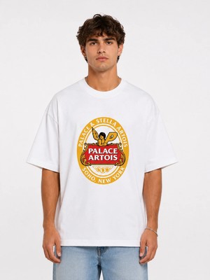 Unisex Kadın Erkek Bape Yelpaze Desenli Ön Baskılı Tasarım Baskılı Oversize Kalın Kumaş Rahat Kesim T-Shirt