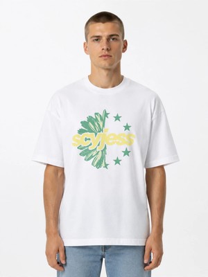 Unisex Kadın Erkek Scyjess Yeşil Tasarım Baskılı Oversize Kalın Kumaş Rahat Kesim T-Shirt