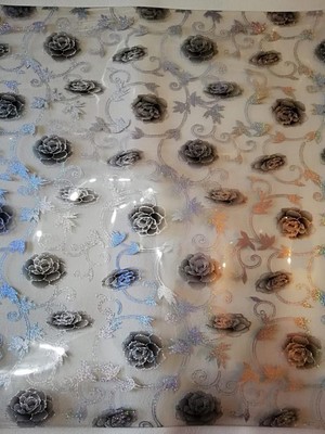 Şeffaf Masa Örtüsü 1,7 mm Kalın Desenli Pvc Kaymaz Masa Örtüsü Koruyucu Çok Renkli 80 x 18