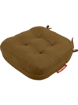Çift Kat Sandalye Minderi Fermuarlı Yıkanabilir Kılıf Bağcıklı Su ve Yağ Itici 42X42X8 cm
