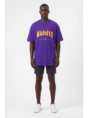 Blow Up Future Gen Naruto Mor Oversize Erkek T-Shirt 141429