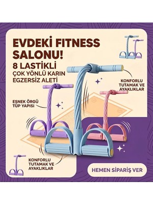 Vayne Body Trimmer Mekik Çekme Aleti Evde Spor Egzersiz Lastiği 8 Tüplü
