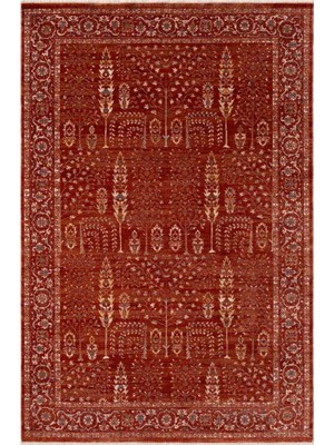 İpek Mekik Halı Venüs 4705A Vintage Eskitme Desenli Sıcak Renk Tonlarını Etnik Desenler ile Buluşturan Yumuşak Tuşeli Makine Halısı
