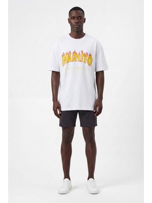 Blow Up Future Gen Naruto Beyaz Oversize Erkek T-Shirt 141409