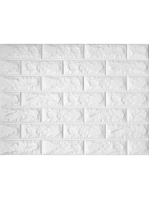 Ukab Dekor Kendinden Yapışkanlı Beyaz Esnek Köpük Tuğla Desen Duvar Paneli 50X50 cm (0,25 M²)