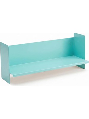 Mavi Metal Duvar Rafı - Masa Üstü Kitaplık ve Çok Amaçlı Ofis Düzenleyici 21X70 cm
