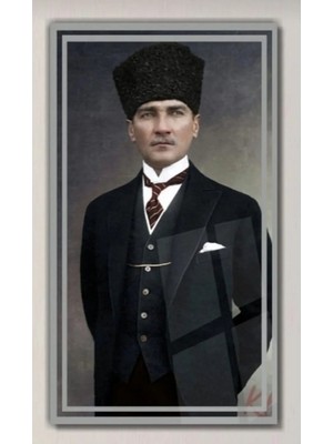 Moontime Alaçatı Atatürk Portre 18 Cam Tablo