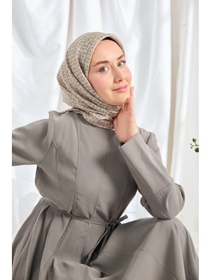 Silk Home Twill Ipek Eşarp Mini Bouquet Açık Gri