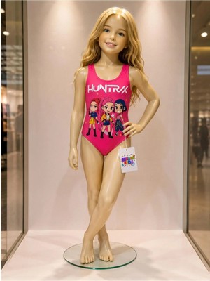 Bemora Kids Kpop Huntrix Rumi Mira Çocuk Mayo Bikini Pembe Mayo