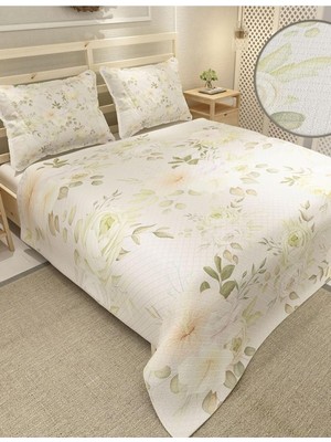 Asitan Çift Kişilik Pike Takımı Jakar Dokuma Pamuklu Yatak Örtüsü Rose Bundle, PIKE4375