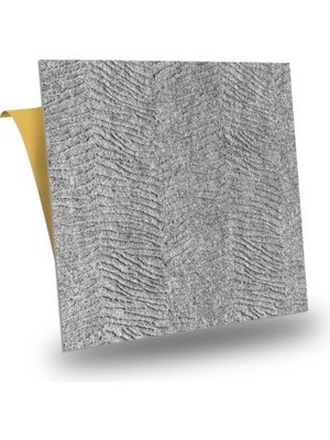 Tink Kendinden Yapışkanlı Keçe Kare Halı Kıvırcık Desen Gri 48X48 cm 4 Adet (0,92 M²)