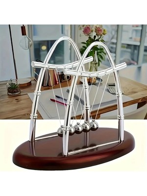 Moontime Alaçatı Newton Balans Topu Oval Küçük Boy Dekoratif Masaüstü Stres Atma Dekoratif Ev-Ofis Hediyelik Eşya