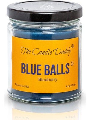 Asitan Blue Balls - Yaban Mersini Kokulu Mum - Komik- 170 ml Kavanoz Mumu - Hindistan'da Elle Dökülmüşt