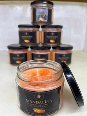Asitan Mandalina Kokulu Mum, El Yapımı, Cam Kavanoz, 210-250 Gr, 25-45 Saat Yanma Süresi