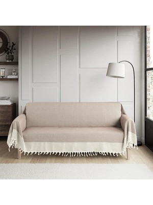 Asitan Natural Buldan Işi Kolları Örten Kaymaz Kanepe Çekyat Koltuk Örtüsü 180X300 cm Pamuk Dokuma