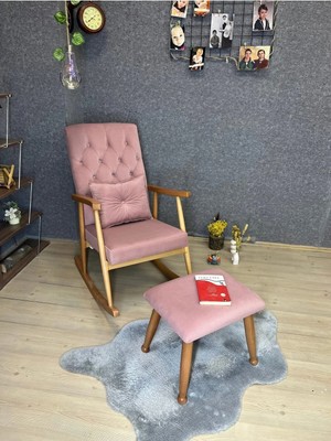 Asedia Trend Pembe Kapitoneli Puflu Sallanan Sandalye