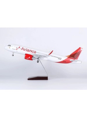 Moontime Alaçatı Hediyelik Maket Uçak Avianca 1:80 Ölçek 47 cm JA320NEO Dekoratif Koleksiyon Modeli