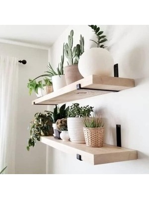 Asitan 60CM 2'li Ahşap Duvar Rafı Seti, Mutfak, Rustik, Minimalist, Banyo, Salon, Yatak Odası, Ofis Iç