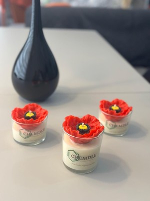 Asitan 3 Lü Set Yasemin Kokulu Gelincik Çiçekli Bardak Mum
