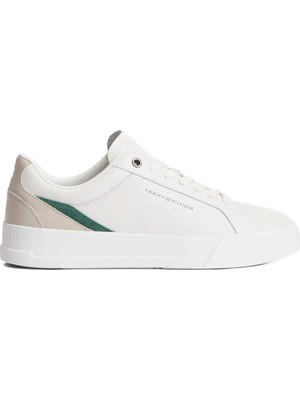 Tommy Hilfiger Bej Erkek Sneaker Th Court Premıum Leather