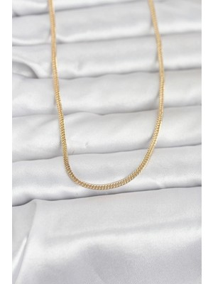 ALK Mey Ithalat® cm 14K Gold Renk Dolgun Zincir Model 60 cm Kadın Kolye