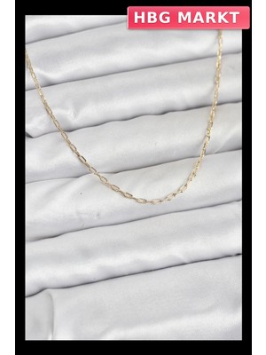 HBG Markt Mey Ithalat® cm 14K Gold Renk Ataç Zincir Model 60 cm Kadın Kolye