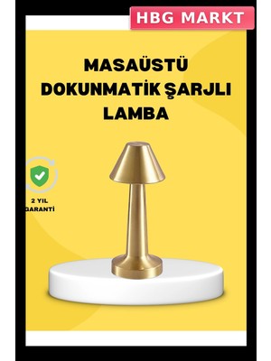 HBG Markt Mey Ithalat® Kablosuz LED Masa Lambası 1800MAH 3 Renk Aydınlatma Dokunmatik