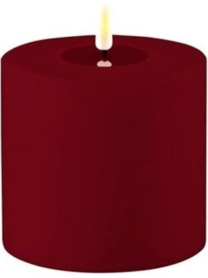 Moontime Alaçatı Bordo LED Dış Mekan Mum 10X10 Cm, Şık ve Dayanıklı Aydınlatma Parçası