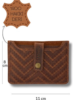Santini Collection Kartlık Erkek Hakiki Deri Cüzdan Desen Baskılı Ince 3 Gözlü Kartlık Fonksiyonel Hediye – Vector