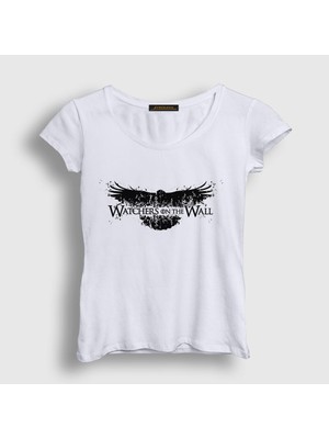 Presmono Kadın Beyaz Watchers Game Of Thrones T-Shirt