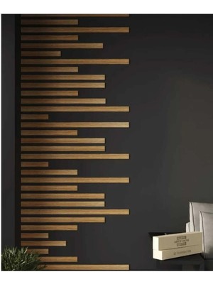 Moontime Alaçatı Duvar Dekorasyon Çıtası 5 Farklı Ebat (100CM 80CM 60CM 40CM 20CM)TOPLAM 25 Adet Panel Ceviz Renk