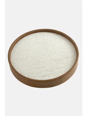 Moontime Alaçatı Yuvarlak Ahşap Deri Yüzüklük 20 cm