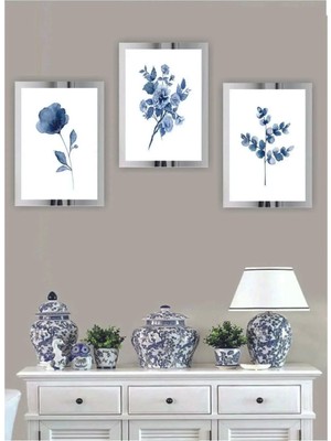 Moontime Alaçatı Dekoratif Duvar Dekorasyon 3 Parça Modern Aynalı Pleksi Çerçeveli Mdf Tablo 3 Lü Seti