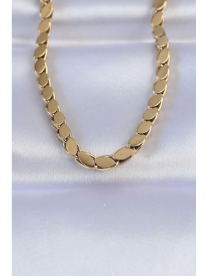 ALK Mey Ithalat® 316L Çelik Gold Renk Arpa Model Kolye