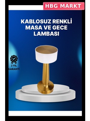 HBG Markt Mey Ithalat® Kablosuz Dokunmatik Masa Lambası – Şık Modern Metal Gövde, USB Şarjlı