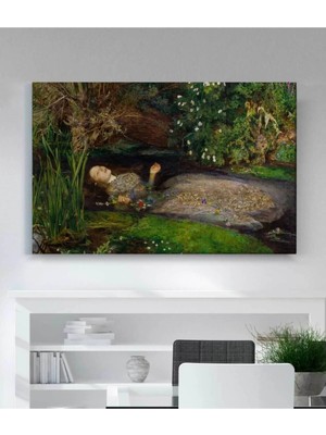 Moontime Alaçatı John Everett Millais-Ophelia Kanvas Tablo