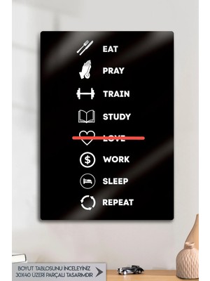 Moontime Alaçatı Metal Baskı, Fitness Motivasyon, Not Love, Spor Disiplin Dekoratif Parlak Poster Tablo