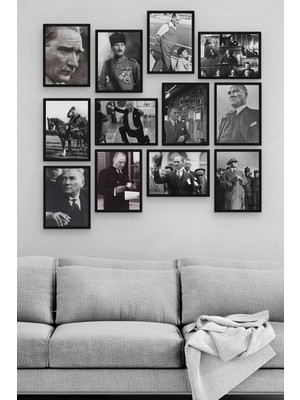 Moontime Alaçatı Mustafa Kemal Atatürk 12 Parça Ahşap Mdf Tablo