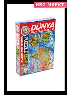 HBG Markt Mey Ithalat® 7375 Dünya Kültür Haritası Puzzle -Totteriq