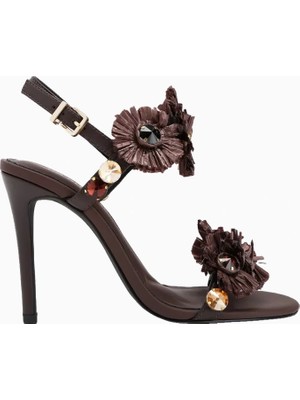 Kurt Geiger Roxie %100 Deri Rafya Detaylı Topuklu Sandalet