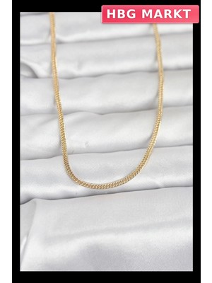HBG Markt Mey Ithalat® cm 14K Gold Renk Dolgun Zincir Model 60 cm Kadın Kolye